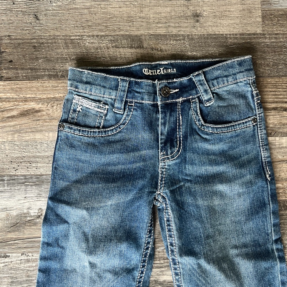 Cruel Girl Blue Boot-Cut Jeans with Faded Denim - Picture 3 of 6